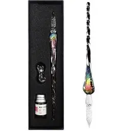 Produktbild: EACHHAHA Glasstifte-Set,Kalligraphie-Stift,Glas Dip Pen und Tinte,Glasfeder zum Schreiben für Grußkarten,Zeichnen, Unterschriften, den besten Weihnachts- und Werbegeschenken