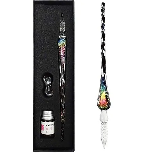 Produktbild: EACHHAHA Glasstifte-Set,Kalligraphie-Stift,Glas Dip Pen und Tinte,Glasfeder zum Schreiben für Grußkarten,Zeichnen, Unterschriften, den besten Weihnachts- und Werbegeschenken