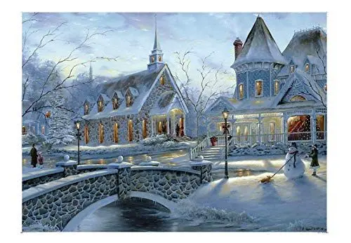 Produktbild: EACHHAHA Puzzle 1000 Teile, Schönes Schneepuzzle 1000,Erwachsene Puzzle-Namen sind romantisch Kleinstadt Teenager und Puzzleliebhaber