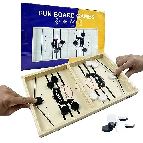 Produktbild: EACHHAHA Sling Puck Spiel,Hockey brettspiel,Tischhockey,Doppelkampf Schnell Bouncing Brettspiel,Portable Schachbrett Set-Passendes Geschenk