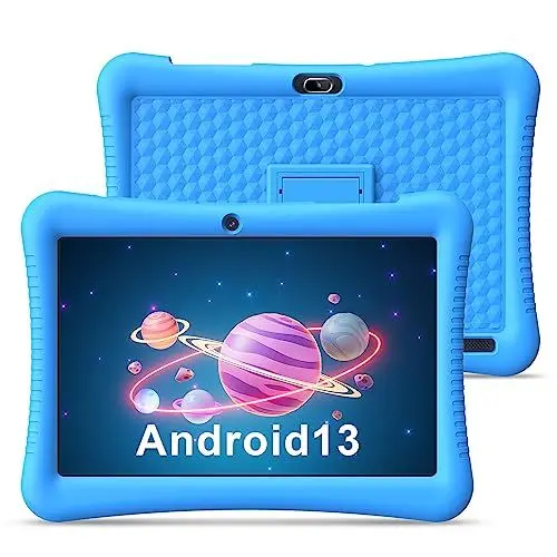 Produktbild: EagleSoar Kinder Tablet 10 Zoll HD Display Android 13 3GB RAM 32GB ROM Quad Core, WiFi, 6000 mAh Akku, Kindersicherung, Augenschutz Kindertablet ab 2-12 mit kindersicherer Hülle (Blau), (EE101A)
