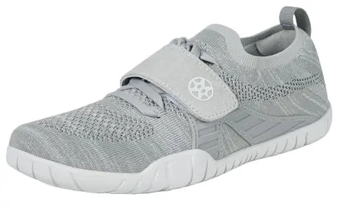 Produktbild: Eagsouni Barfußschuhe Herren Damen Fitnessschuhe Sneakers Outdoor Bequeme Leicht Atmungsaktive Breite Zehenbox Turnschuhe Straßenlaufschuhe rutschfest Laufschuhe,Grau,39 EU