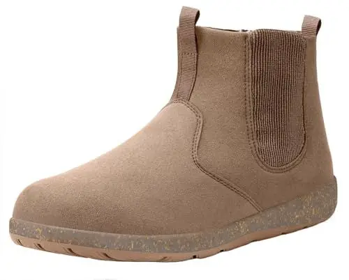 Produktbild: Eagsouni Chelsea Boots Herren Damen Klassische Stiefel Winter Warm gefütterte Stiefeletten Kurzschaft Booties rutschfeste Winterstiefel Freizeitschuhe,Braun,45 EU
