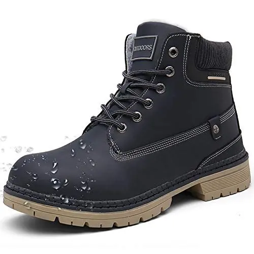 Produktbild: Eagsouni Winterschuhe Herren Schnürstiefel Warm Gefüttert Schneestiefel Winter Outdoor Boots Wasserdicht Winterstiefel, Blau, 41 EU