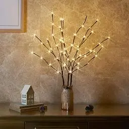 Produktbild: EAMBRITE 3er Set Lichterbaum Aussen Innen 60LEDs wasserdichte Lichterzweige 76CM Warmweißes Zweiglicht Braun mit Netzstrom Betriebene LED Lampe Zweige Dekoration für Weihnachten Ostern Deko Halloween