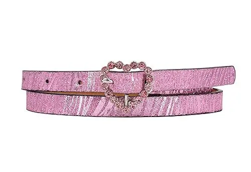Produktbild: EANAGO Gürtel >TAUSENDSCHÖN< für Kinder - rosa glitzernder Kindergürtel mit Herzschnalle - Glitzergürtel - moderner Gürtel für Mädchen von ca. 3-12 Jahren - children´s belt