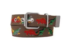 Produktbild: EANAGO Schöner Stoff-Kindergürtel >DINO< für Jungs - universell passender Gürtel für Jungen von ca. 3 bis 12 Jahren - Kindergürtel Jungen - Gürtel Kinder Jungen - Kinder Gürtel Jungs