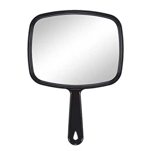 Produktbild: Eaoundm Großer Handspiegel für Make-up und Salon - Quadratisch, 32 x 22,9 cm, Schwarz