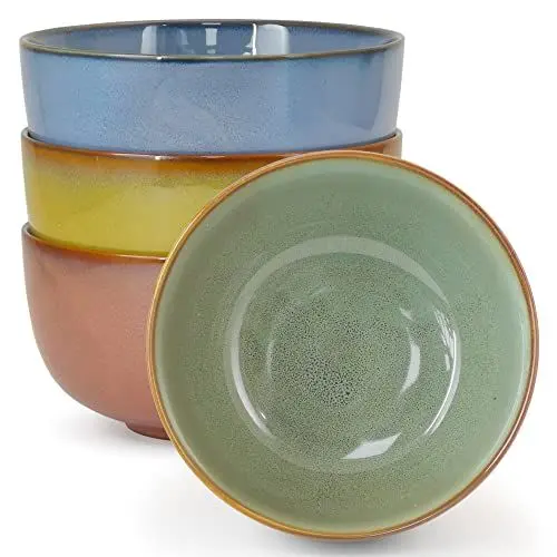 Produktbild: Earnest Living Geschirr-Sets Teller und Schalen-Sets 850 ml Rührschüsseln Ramen-Schüssel-Set 6-Zoll-Suppenschalen Servierschalen Keramik-Obstschalen-Set mit 4 Stück für Nudelsalat-Müsli-Küche