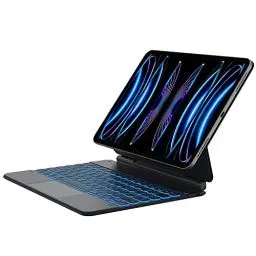 Produktbild: Earto iPad Air 13 Zoll Hülle mit Tastatur 2025/2024, Magic Style Tastatur iPad Pro 12.9, Magnetische Freischwebende, Multi-Touchpad, 7-Farbige Beleuchtung, QWERTZ Layout, Schwarz