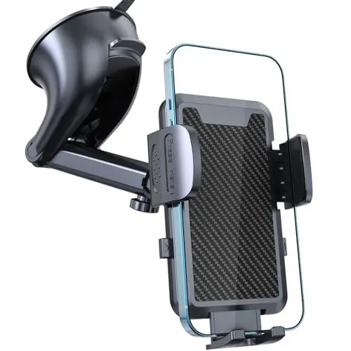 Produktbild: EASERIA Handyhalterung Auto, stabil Auto Handyhalter mit Super Saugnapf fürs Windschutzscheibe & Armaturenbrett, KFZ Handy Halterung, 360° Handy Drehbar für iPhone, Samsung, Xiaomi
