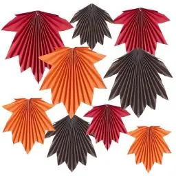 Produktbild: Easy Joy Herbst Orange Ahorn Papierblatt Fächer für Herbst Party Dekoration, Hängende Gefallene Blätter, Herbst-Papier-Fächer für Herbst, Thanksgiving, Geburtstag, Babyparty