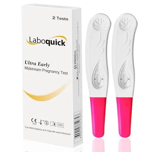 Produktbild: Laboquick Schwangerschaftsfrühtest, Heimtest, mittlerer Strahl, 2 Stück