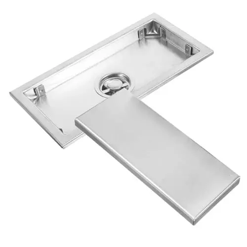 Produktbild: WOONEKY Linearer Duschablauf Rechteckig Mit Haarsieb Abnehmbar Aus Geruchshemmend Für Dusche Einfache Installation Bodenablauf