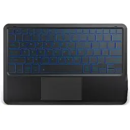 Produktbild: EasyAcc Beleuchtete Bluetooth Tastatur mit Touchpad, Ultraleichtes QWERTZ Tastatur, Kabellose Tastatur mit 7 Farben Beleuchtete mit 80cm Tap-C für iPad, Android Tablet, Windows,Schwarz