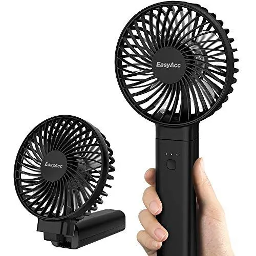 Produktbild: EasyAcc Handventilator Taschenventilator USB Ventilator 5-17 Stunden 3 Speeds und Base akkuTragbarer Lüfter Elektrischer Aufladbarem Batterie für Reisen Draußen Büro Grün