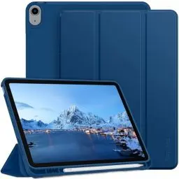 Produktbild: EasyAcc Hülle Kompatibel mit iPad Air M2 11 Zoll/iPad Air 6 2024 / iPad Air 5 2022 / Air 4 Hülle 10,9 Zoll mit Stifthalter, Trifold Ständer Dünne Schutzhülle mit Weicher TPU Rückseite, Meerblau