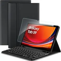 Produktbild: EasyAcc Tastatur Hülle Kompatibel mit Samsung Galaxy S10 FE 10.9 Zoll 2025 / S9 FE 10.9 Zoll 2023 / S9 11 Zoll 2023 mit Schutzfolie, (QWERTZ) Abnehmbar Tastatur Schutzhülle mit Pencil Halter, Schwarz
