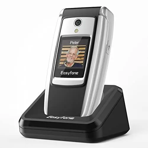Produktbild: Easyfone T300 4G Seniorenhandy Klapphandy ohne Vertrag, Großtasten Mobiltelefon Einfach und Tasten Notruffunktion, Taschenlampe, 1500mAh Akku und Ladestation (Schwarz)