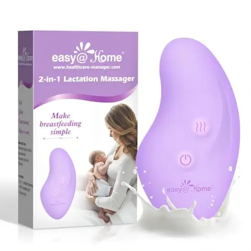 Produktbild: Easy@Home Laktationsmassagegerät milchpumpe elektrisch: 2-in-1 Brust-Massagegerät von Vibration für frauen für Stillen stilleinlagen | Linderung von Brustschmerzen | Verbessert den Muttermilchfluss