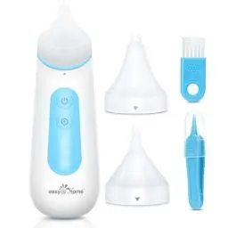 Produktbild: Easy@Home Nasensauger Baby Elektrisch: Wiederaufladbar Baby Staubsauger Geschenk für Neugeborene Kleinkinder Nasensekretsauger mit 3 Saugstufe & Kieselgel Düse Nasal Aspirator mit Nachtlicht,Weiß