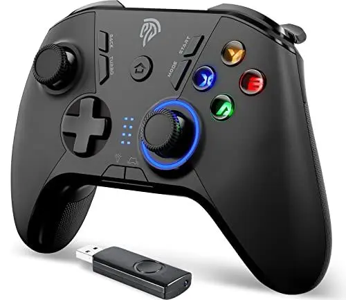 Produktbild: EasySMX PS3 Controller, 2.4G Wireless Gamepad, einstellbare LED und Vibrationsfunktion, Turbo, Vier programmierbare Tasten für PS3/ PC/Android Tablets,TV, TV Box