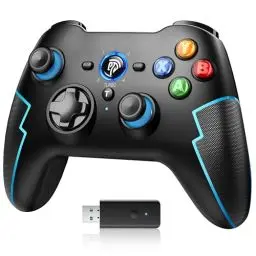 Produktbild: EasySMX Wireless PC Controller Game Controller PC Kabellos Bluetooth Gamepad mit Hall-Trigger&Dual Vibration&Turbo Funktion, kompatibel mitPC/PS3/Switch/Android TV/TV-Box/Handy/Tablet/Laptop – Blau