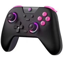 Produktbild: EasySMX X05 Controller PC mit 7 Farbe RGB Licht, Controller PC wireless mit Hall Joysticks & Hall Triggers, Bluetooth Controller für PC/ Switch/ Steam/ Handy-Schwarz