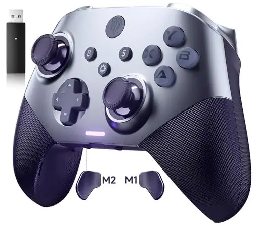 Produktbild: EasySMX X10 PC Controller mit Hall Triggers und Joysticks, Bluetooth Wireless Controller mit mechanischen Tasten, kein Drift&Dead Zones, Kompatibel mit PC/Switch/Steam-Dunkellila
