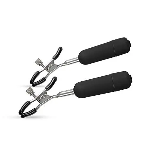Produktbild: EasyToys Fetish Collection - Nippelklemmen mit Vibrationen - Hergestellt aus starkem Metall - Nippel Klemme für ihn und sie - Verwöhnen Sie Ihre Brustwarzen