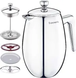 Produktbild: Easyworkz Nando French Press 700ml Kaffeebereiter Französische Presse, doppelwandig, isoliert, Thermo-Kaffeemaschine, 304 Edelstahl