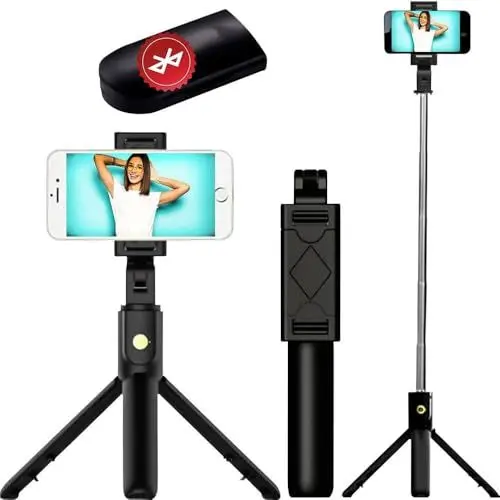 Produktbild: Eaxus® 3in1 Selfie Stick SHARPIX - Handystativhalter mit Bluetooth-Auslöser und Tripod