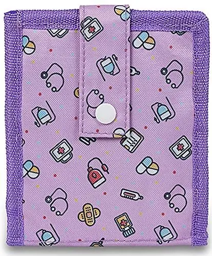 Produktbild: Elite Bags, Krankenpflege Organizer, KEEN, Täschchen für medizinisches Zubehör, Verbandsscherenhalter, Taperollenbefestigung, Magnetbefestigt, Leicht, Kompakt, 15 x 12 cm, Lila mit Muster