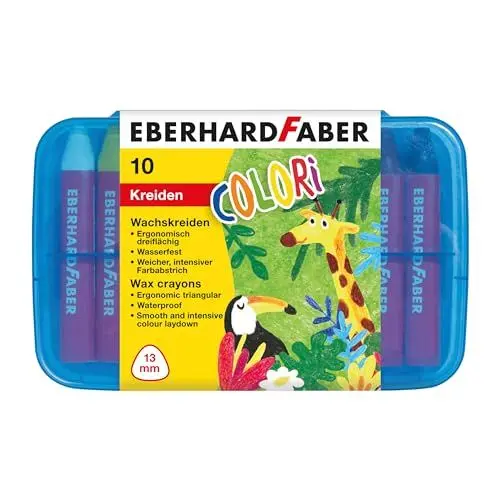 Produktbild: Eberhard Faber 524011 - Wachsmalkreide Colori, 10 wasserfeste Wachsmalstifte im Kunststoffetui