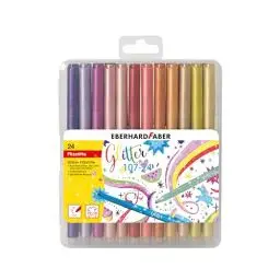 Produktbild: Eberhard Faber 551024 - Glitzer Filzstifte Set, 24 Malstifte mit Basic und Pastell Farben