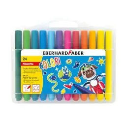 Produktbild: Eberhard Faber 551224 - Filzstifte Set Colori, 24 dicke Malstifte in Kunststoffbox