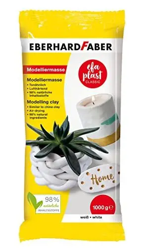 Produktbild: Eberhard Faber 570101 - Modelliermasse lufttrocknend weiß, 1 kg EFA Plast classic tonbasiert