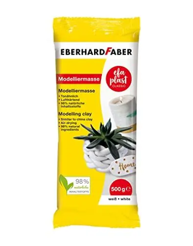 Produktbild: Eberhard Faber 570301 - Modelliermasse lufttrocknend weiß, 500 g EFA Plast classic tonbasiert