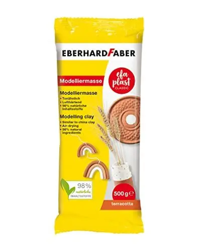 Produktbild: Eberhard Faber 570383 - EFAPlast Classic Modelliermasse in terrakotta, Inhalt 0,5 kg, lufthärtend, tonähnlich, kreatives Bastelvergnügen für kleine und große Künstler