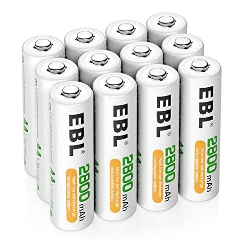 Produktbild: EBL AA Akku 2800mAh wiederaufladbare Mignon AA Batterien Typ NiMH 12 Stücke, 1,2V AA Batterie