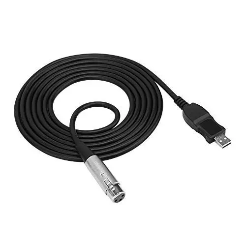 Produktbild: Eboxer USB Stecker auf XLR Mikrofon Mikrofon Studio Audio Link Kabel Adapter Mikrofonkabel für Computer,Karaok Schwarz