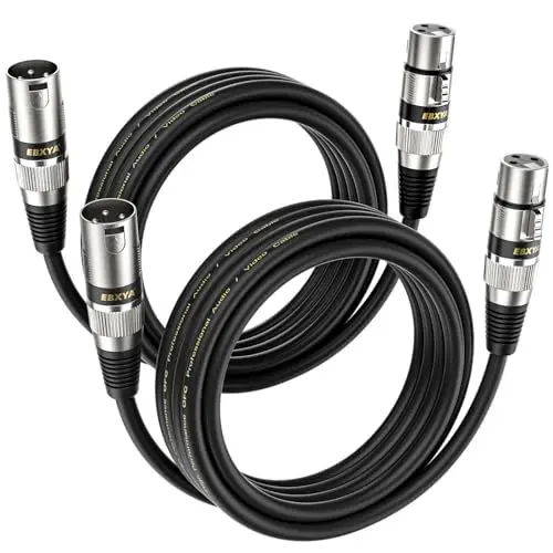Produktbild: EBXYA XLR Kabel, Mikrofonkabel, 3M, 2-Pack, Stecker auf Buchse, Symmetrisches XLR Mikrofonkabel, XLR Patchkabel für Mikrofon Mixer, Aufnahmestudio