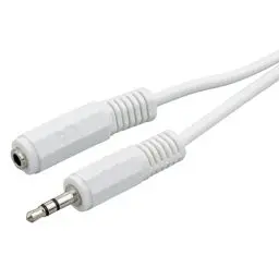Produktbild: ecabo 10032 Stereo Audio Klinken-Verlängerung 3,5mm Klinken Stecker auf 3,5mm Klinken Buchse – AUX-Kabel – Verlängerungskabel – für Autoradios, MP3-Player, Receiver, Computer, Laptops, 10,00m, weiß