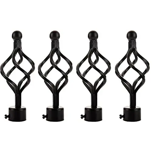 Produktbild: ECESLENT 4 Pcs Gardinenstange Endstücke Deko, dekorative Gardinenstangen-Endstücke, passend für Gardinenstangen-Ersatz-Endstücke mit 18–22 mm Durchmesser