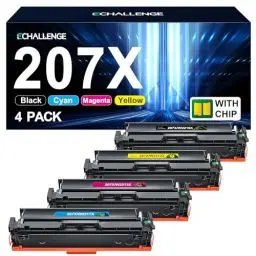 Produktbild: ECHALLENGE 207X 207A Toner mit Chip Kompatibel für HP 207X 207A Toner für HP MFP M283fdw M255dw M282nw M283fdn W2210X W2211X W2212X W2213X (Schwarz Cyan Yellow Magenta, 4er-Pack)