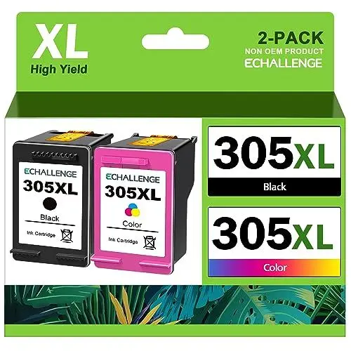 Produktbild: ECHALLENGE 305 XL patronen für HP 305 druckerpatronen Combo Pack für HP 305 Tintenpatronen für DeskJet 2710 2720 DeskJet Plus 4100 4130 Envy 6010 6030 Envy Pro 6420 6430 patronen (Schwarz & Farbe)