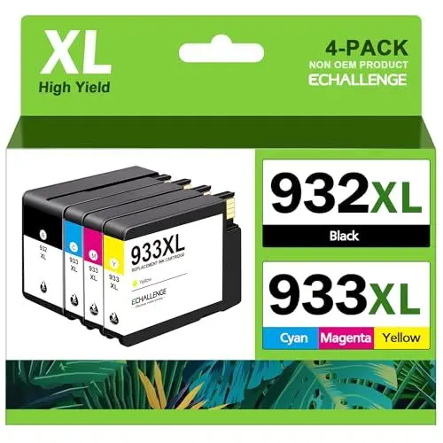 Produktbild: ECHALLENGE 933XL 932XL Multipack Druckerpatronen Kompatibel für HP 932 933 XL für HP Officejet 6700 Premium Patronen 7510 7612 7110 7610 6100 6600 Tintenpatronen(Packaging May Vary)