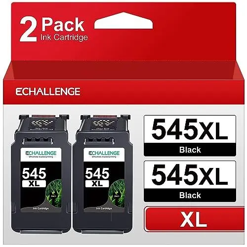 Produktbild: ECHALLENGE PG 545 XL Schwarz Ersatz für Canon Druckerpatronen 545 Multipack Black für MX495 Patronen für Pixma TS3350 MG2550s TS3150 TR4550 MG3050 TR4551 MG2950 MX490 MG2555s (2 Schwarz)
