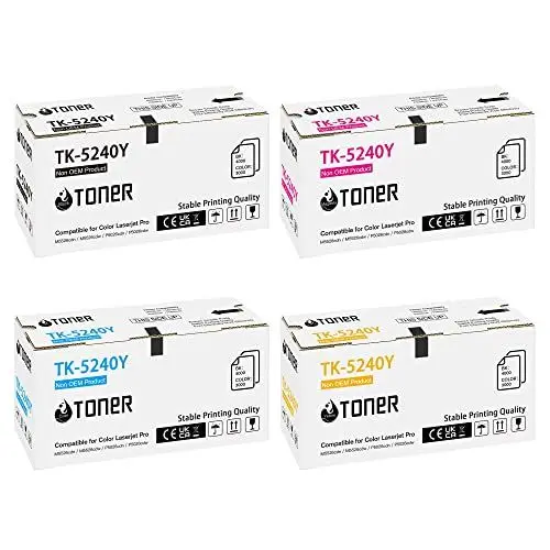 Produktbild: ECHALLENGE TK-5240K TK5240 Toner Kompatibel für Kyocera TK5240K TK-5240 TK-5240C TK-5240M TK-5240Y ECOSYS M5526cdw M5526cdn P5026cdw P5026cdn (Schwarz Cyan Gelb Magenta, 4er-Pack)