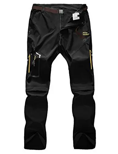 Produktbild: Echinodon Herren Outdoorhose Zipp Off Hose Schnelltrockende Trekkinghose Wanderhose Sommer Frühling Schwarz Asien 4XL
